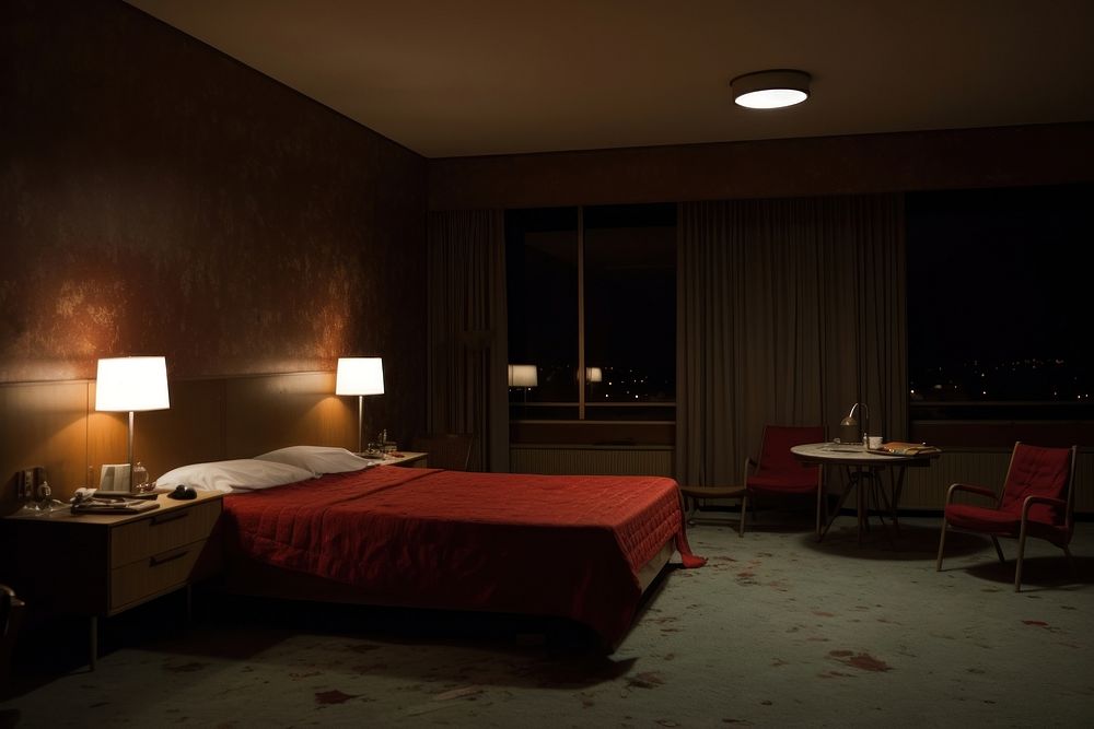 Bedroom hotel architecture furniture.
