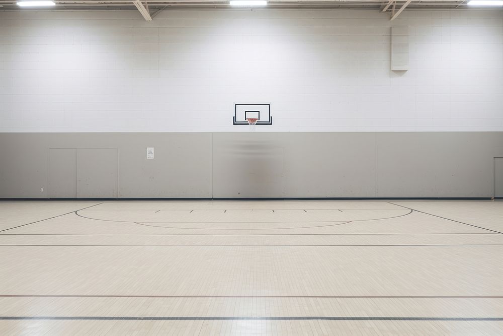 Empty school gym basketball sports architecture.