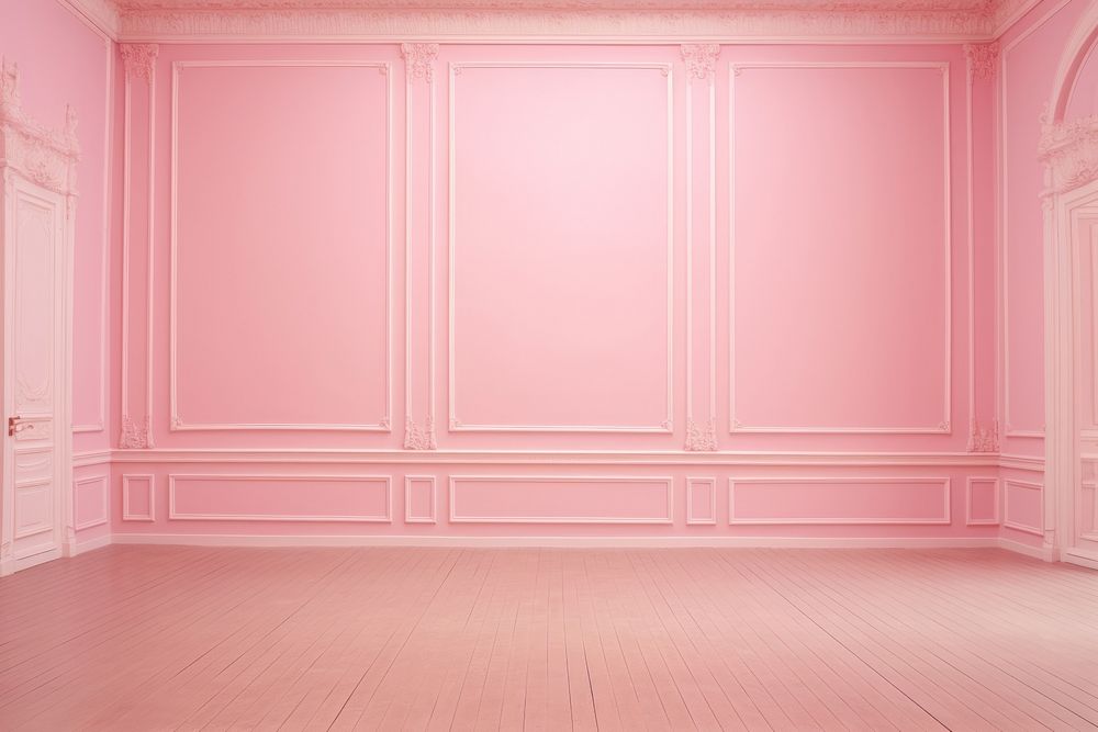 Empty pink room flooring architecture backgrounds.