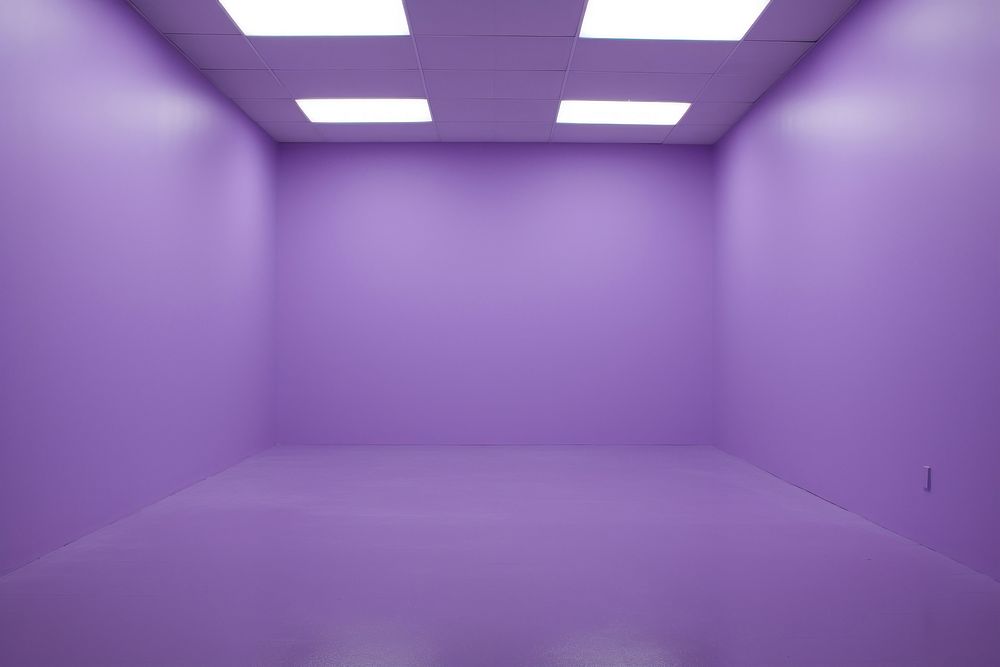Empty purple room architecture illuminated furniture.