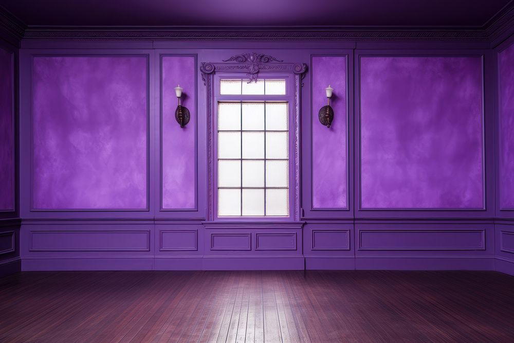 Empty purple room architecture flooring building.