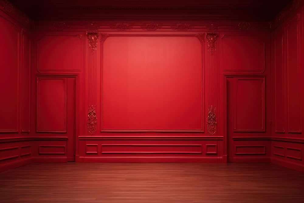 Empty red room architecture backgrounds decoration.