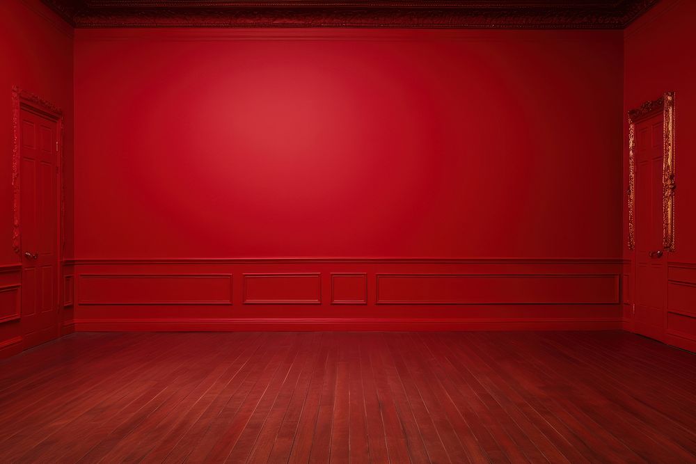 Empty red room floor architecture backgrounds.