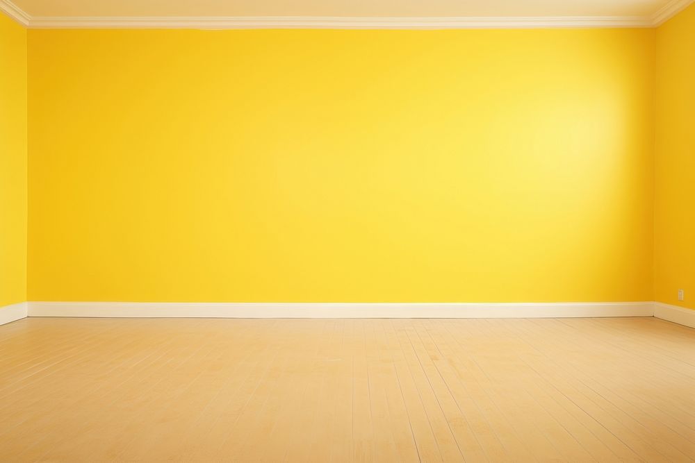 Empty yellow room flooring architecture backgrounds.