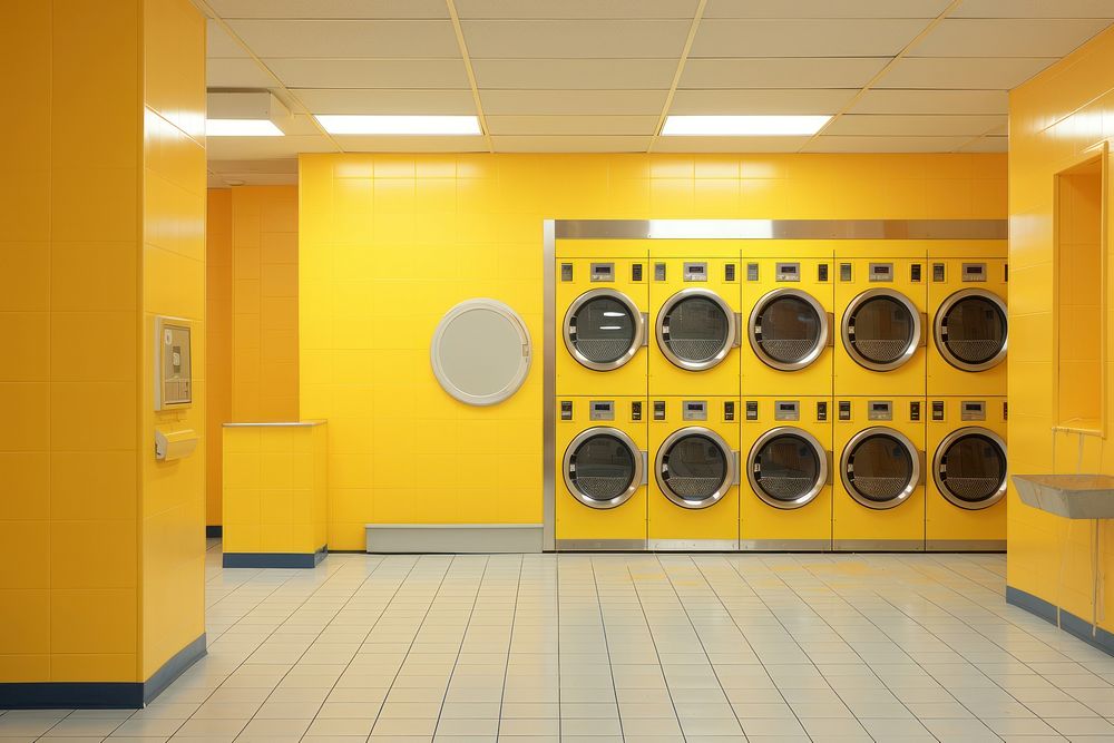 Laundromats appliance laundry architecture. Free Photo rawpixel