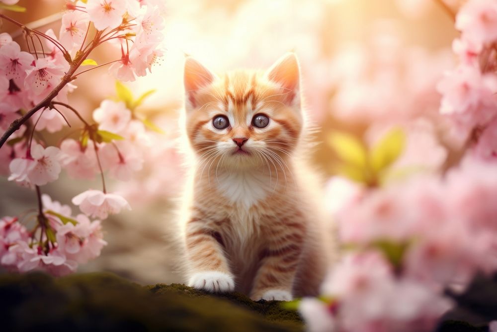 Kitten background outdoors animal mammal.
