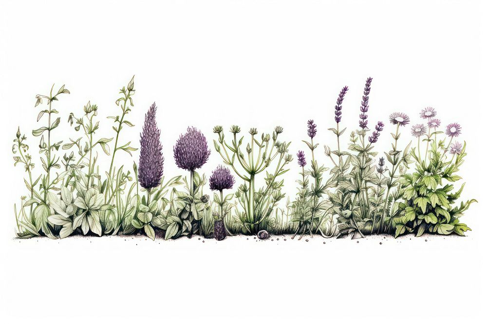 Herb garden herbs lavender outdoors.