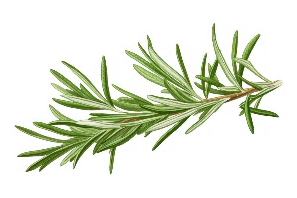 Rosemary herb herbs plant white background.