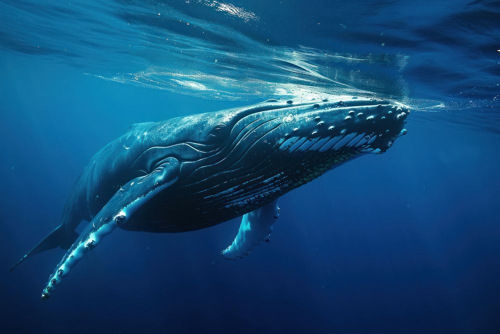 Humpback whale animal mammal fish. AI generated Image by rawpixel.