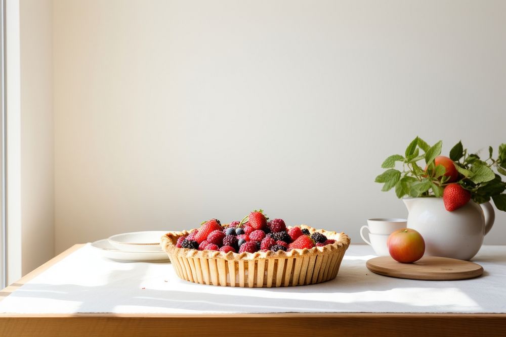 Fruit pie strawberry raspberry dessert. AI generated Image by rawpixel.