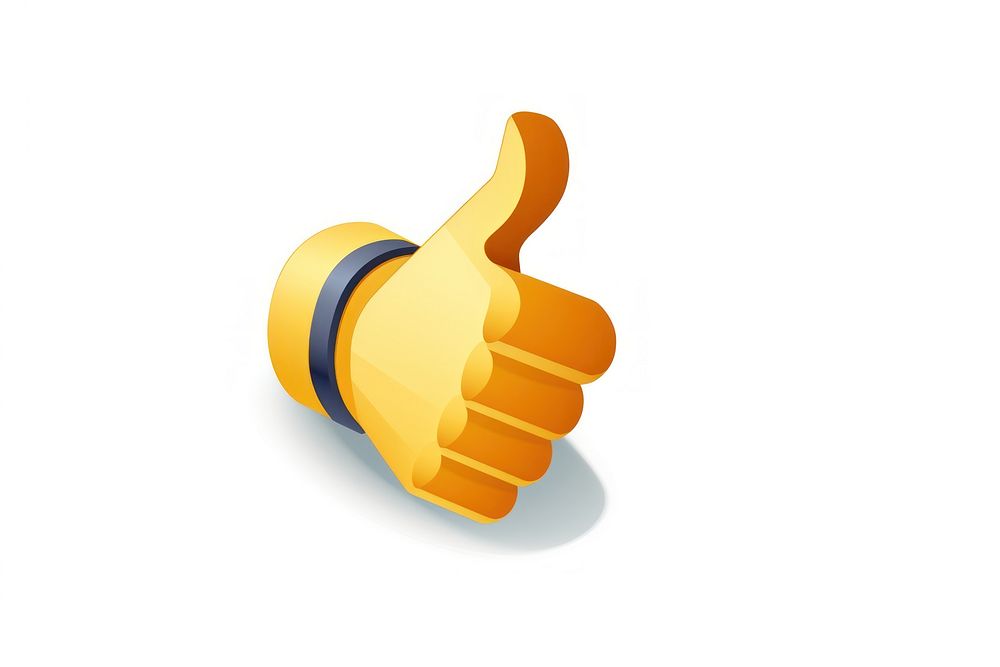 Thumbsup hand cartoon finger white background. AI generated Image by rawpixel.