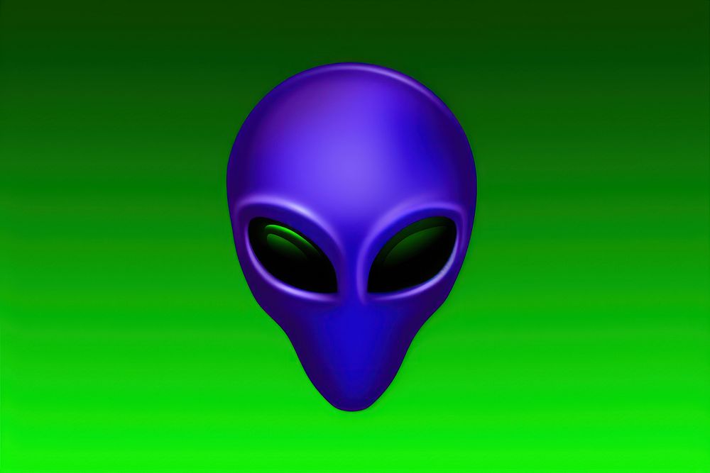 Alien cartoon purple green. AI generated Image by rawpixel.