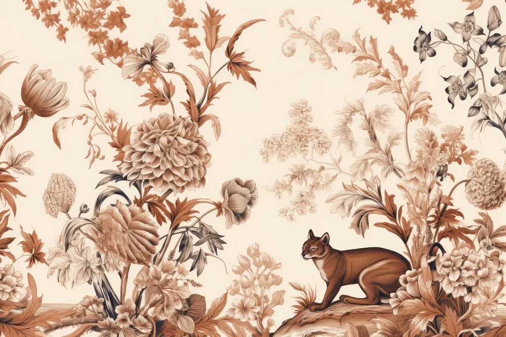 Flora wallpaper pattern drawing.