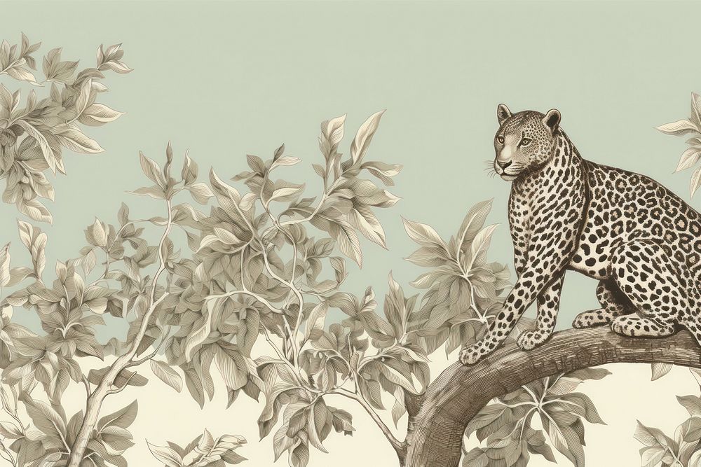 Leopard wildlife cheetah drawing.