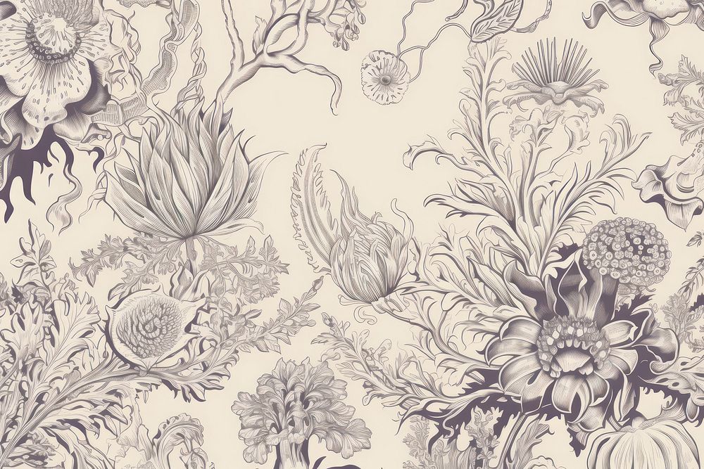 Under the sea anemone wallpaper pattern drawing.