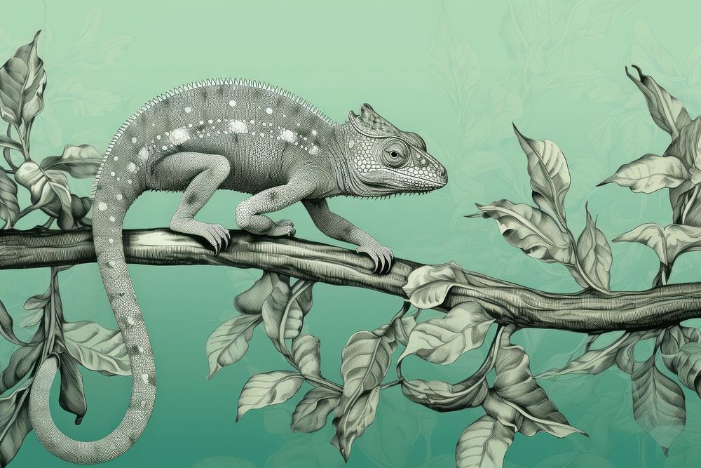 Solid toile wallpaper of chameleon reptile animal lizard.