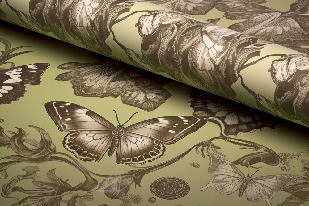 Toile wallpaper of moth and butterfly pattern art backgrounds.