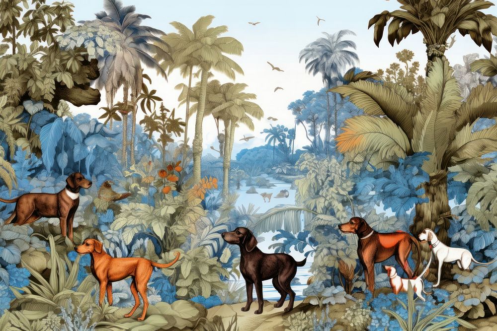 Solid toile wallpaper ofdog outdoors nature animal.