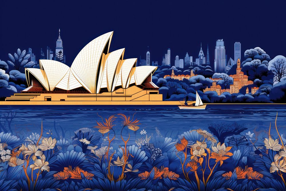 Toile wallpaper sydney opera house outdoors nature city.
