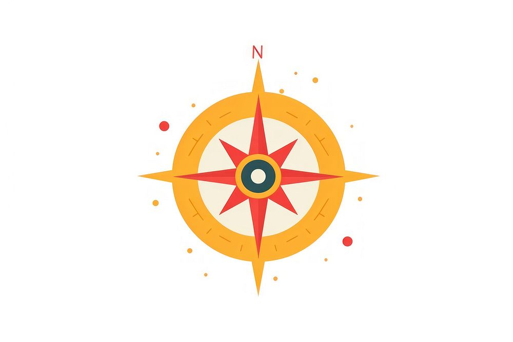 Compass circle symbol yellow.