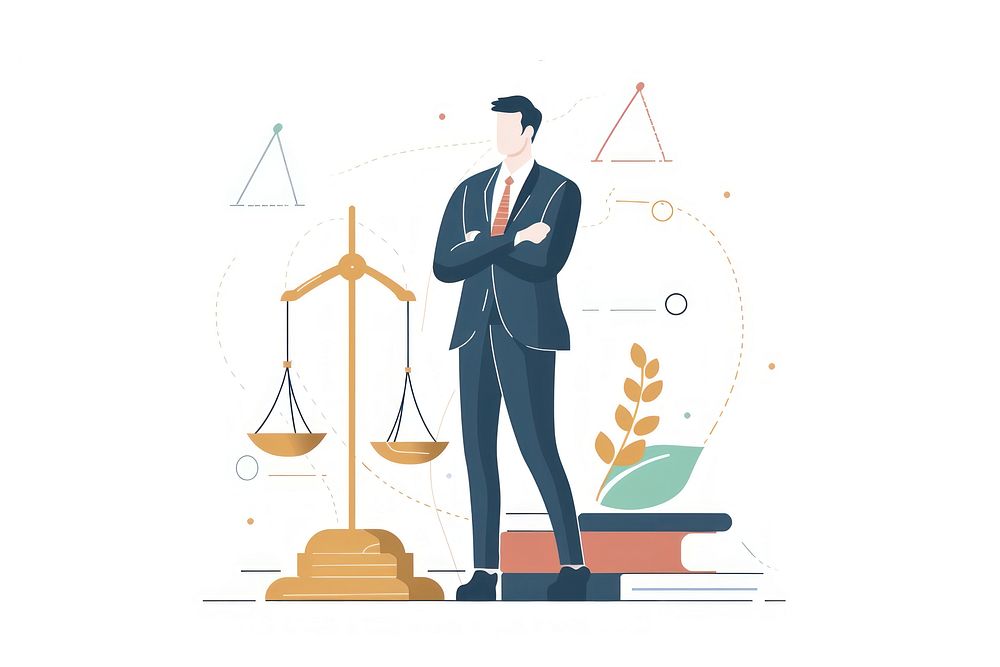 Lawyer flat illustration adult accessories technology.