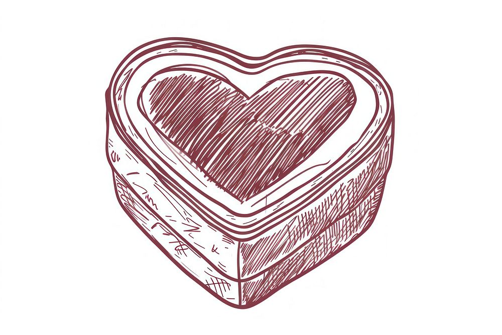 Valentines chocolate box drawing sketch heart.