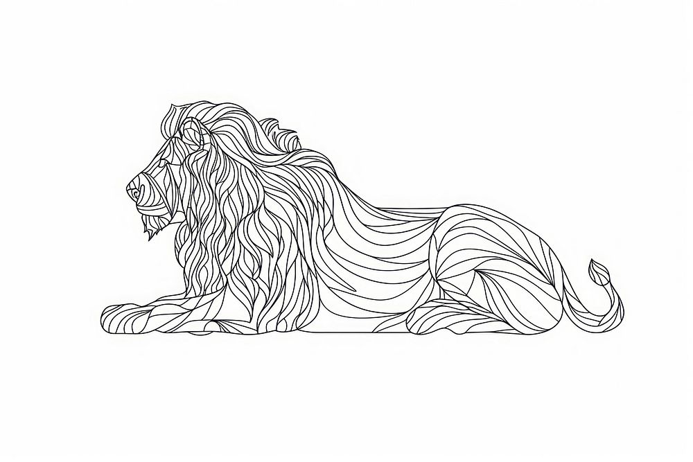 Lion drawing sketch animal.