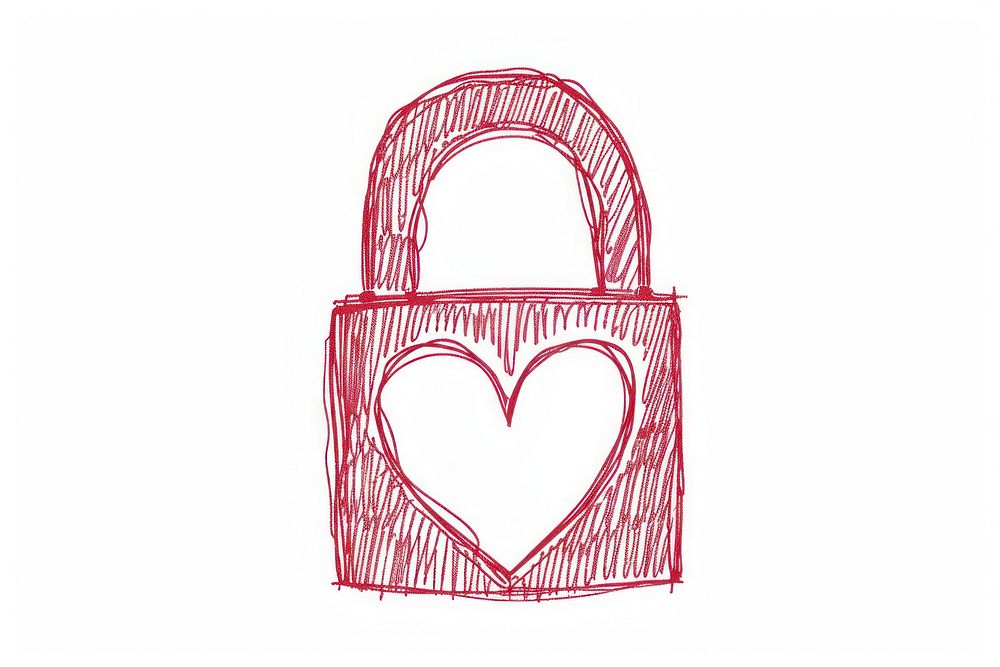 Valentines lock line white background accessories.