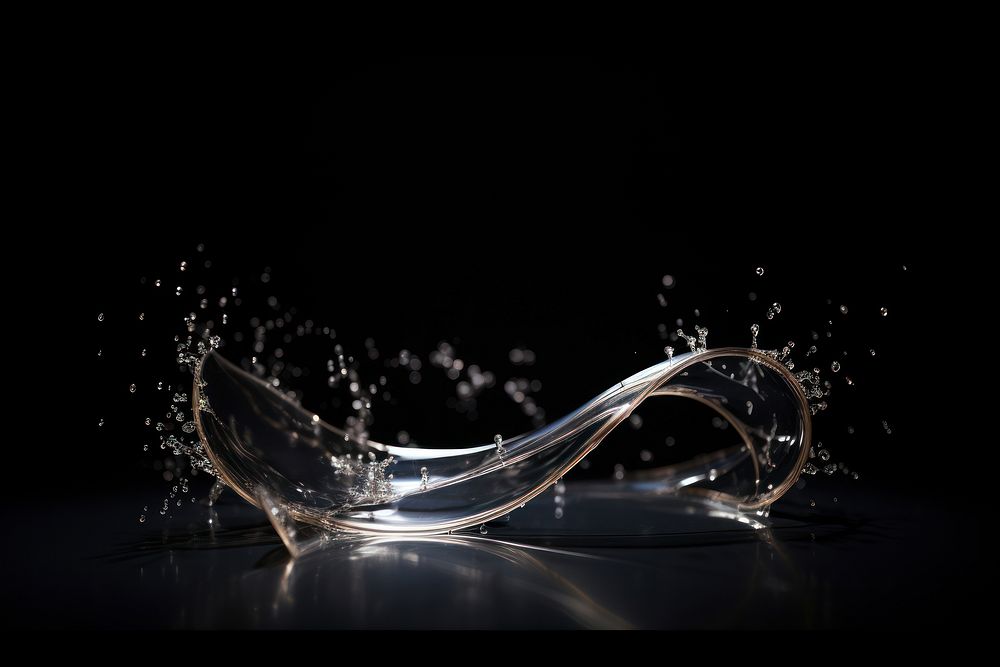 Liquid water forming of shape illuminated reflection headpiece.