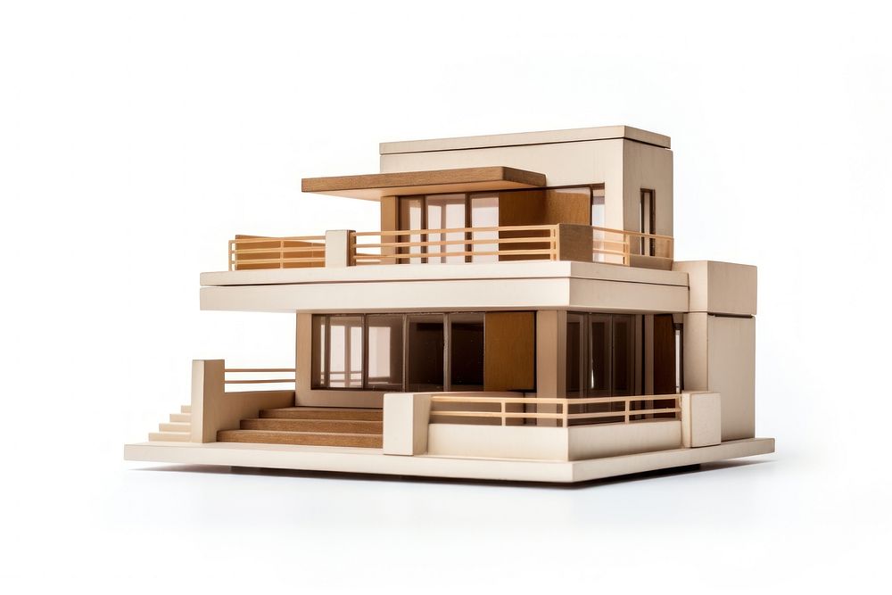 Modern architecture cardboard building house.