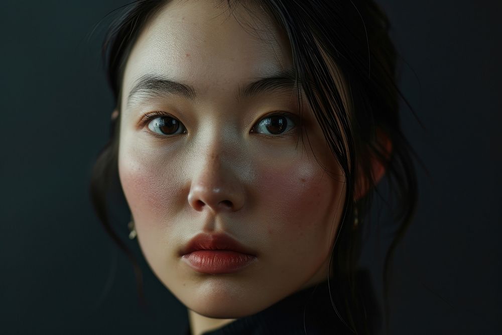 Asian female model portrait skin contemplation. AI generated Image by rawpixel.
