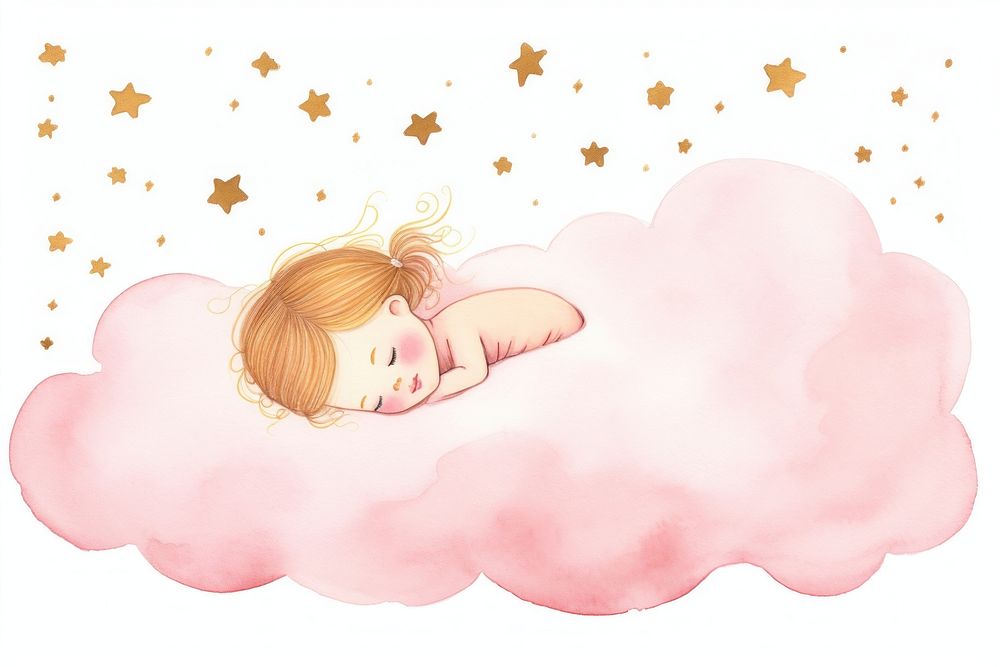 Baby sleeping cute pink.