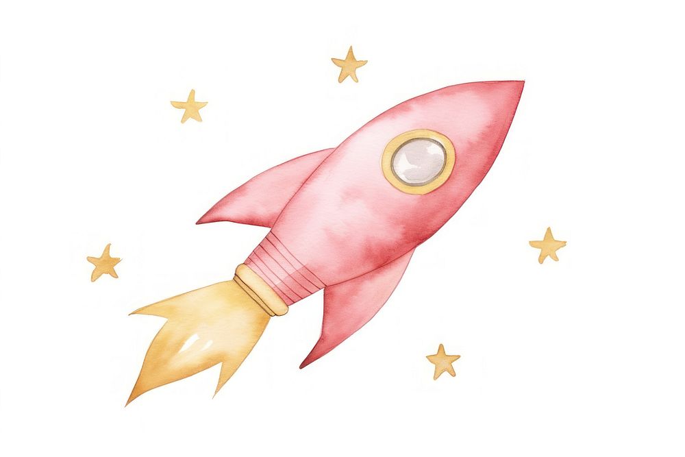 Rocket pink invertebrate spacecraft.