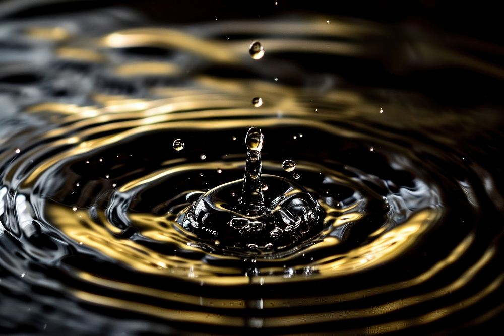 Water drop backgrounds ripple black. AI generated Image by rawpixel.