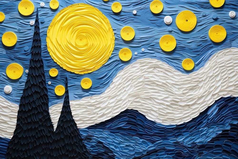 Starry night art backgrounds painting. AI generated Image by rawpixel.