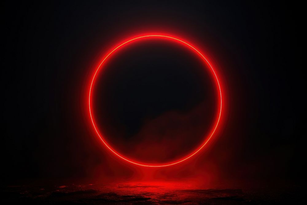 Neon red color circle astronomy outdoors eclipse.