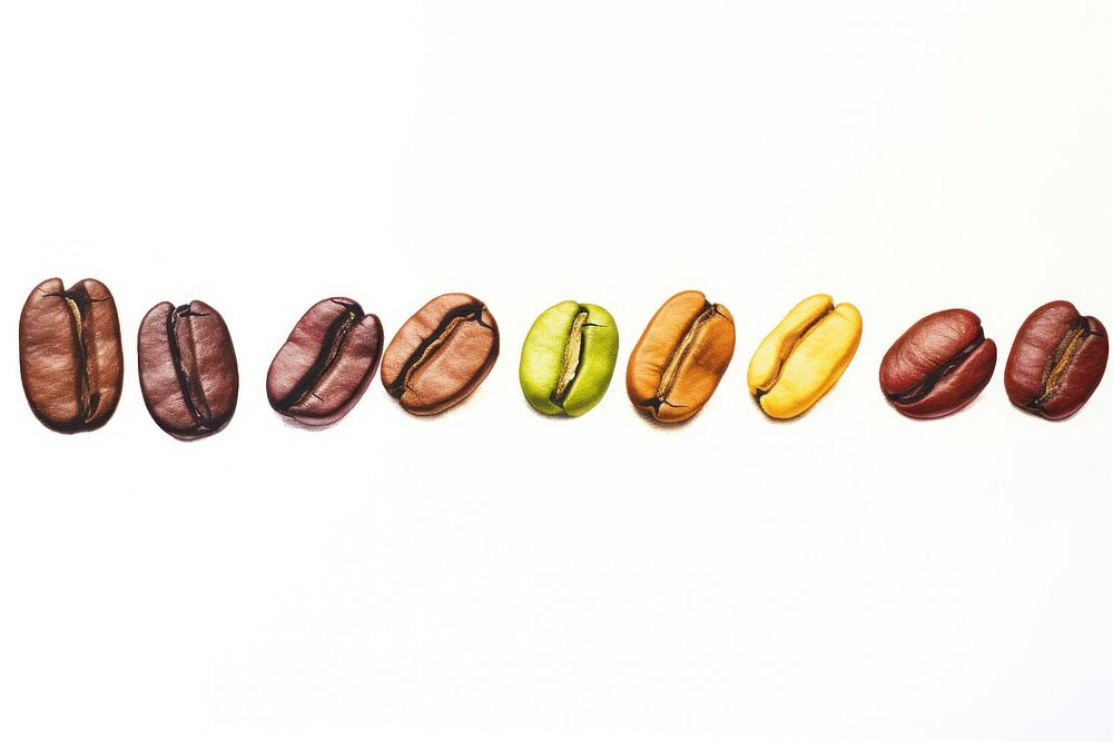 Coffee beans plant food white background.