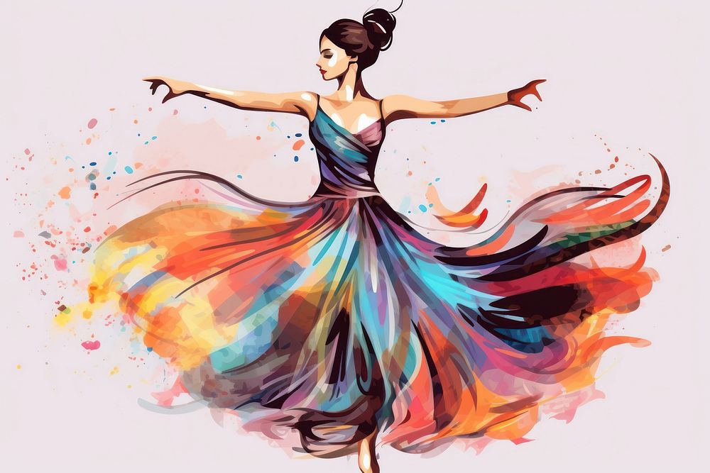 Dance dancing sketch dress.
