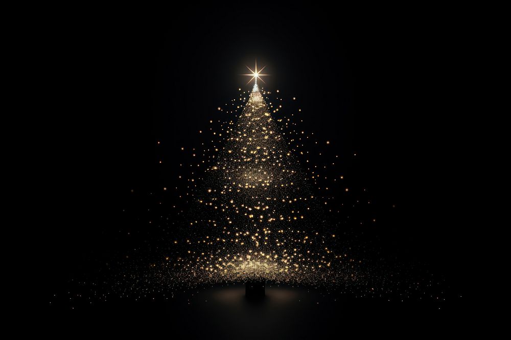Christmas tree lighting glitter night. AI generated Image by rawpixel.