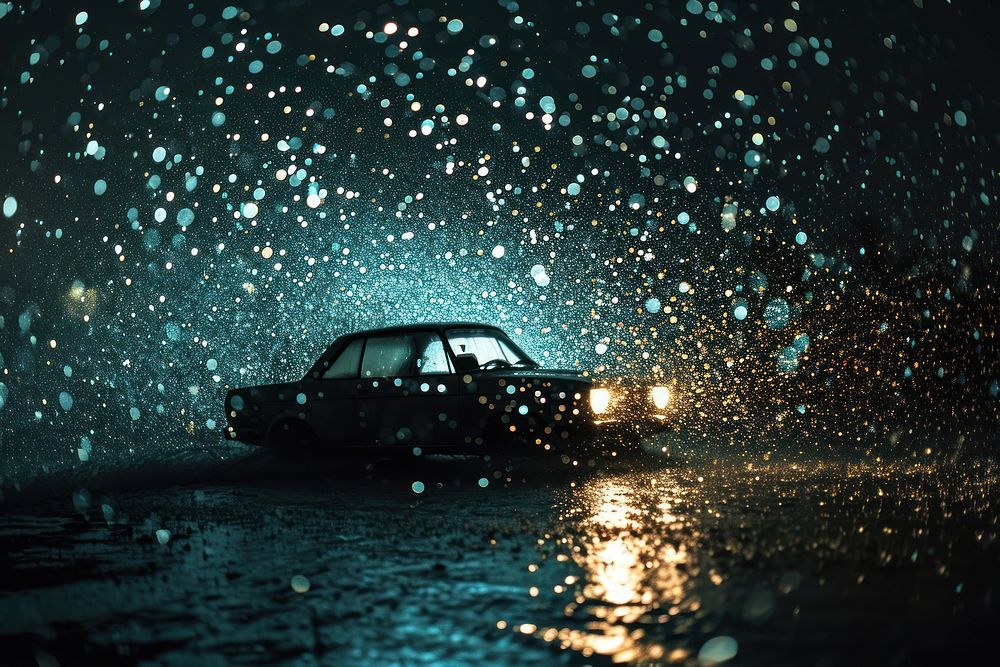 Car in in night sky light outdoors vehicle. AI generated Image by rawpixel.