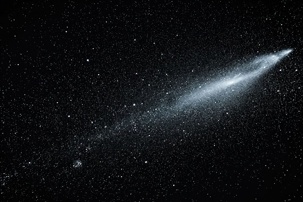 Comet trail trace in in night sky astronomy nature space. AI generated Image by rawpixel.
