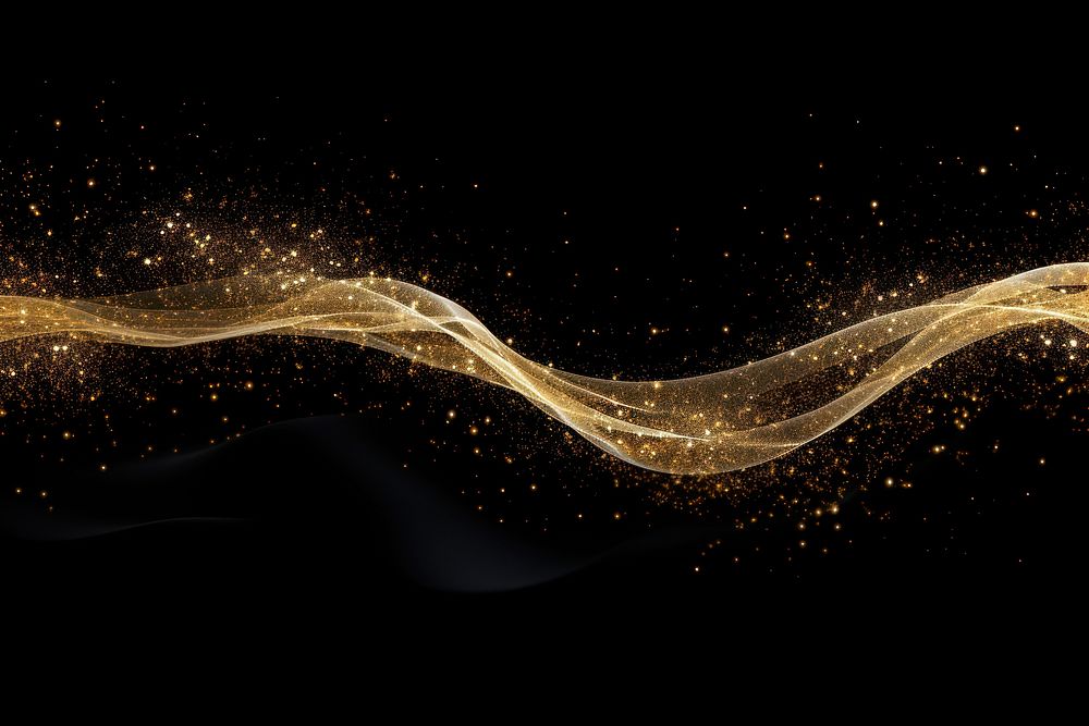 Golden Glitter Wave Of Comet Trace light backgrounds pattern. AI generated Image by rawpixel.