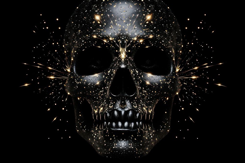 Skull black night black background. AI generated Image by rawpixel.