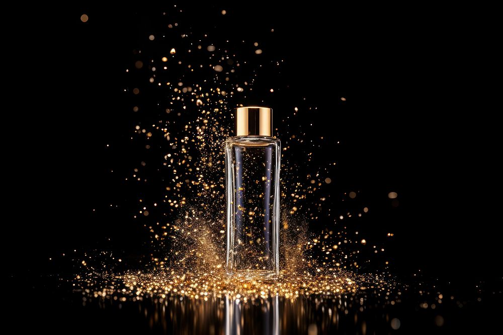 Perfume cosmetics bottle sparks. AI generated Image by rawpixel.