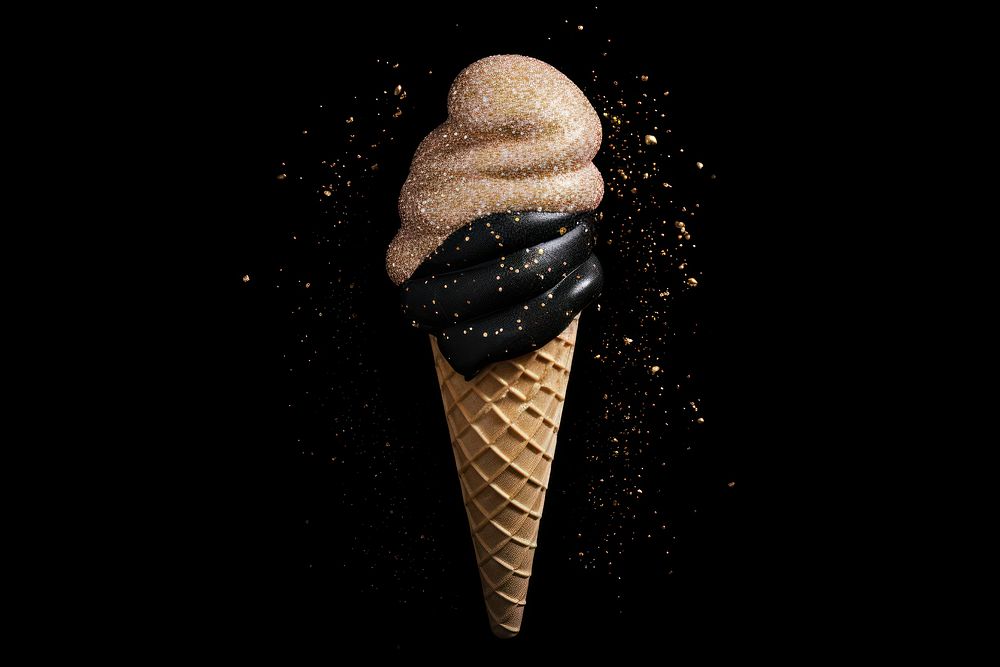 Ice-cream dessert black food. AI generated Image by rawpixel.
