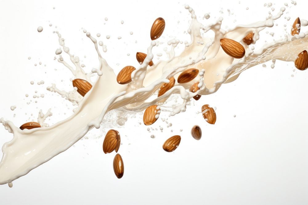 Splash effect of almond milk food freshness appliance.