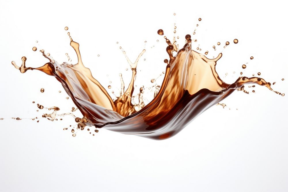 Splash effect of coffee backgrounds white background refreshment.