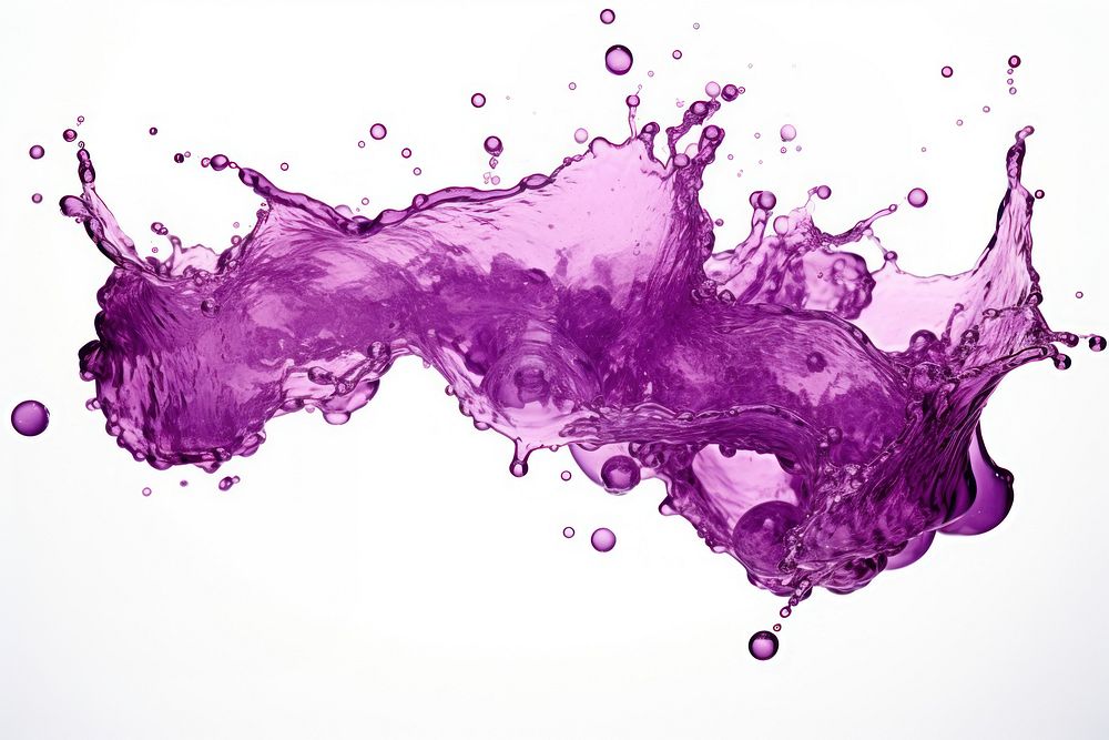 Splash effect of grape juice backgrounds purple white background.