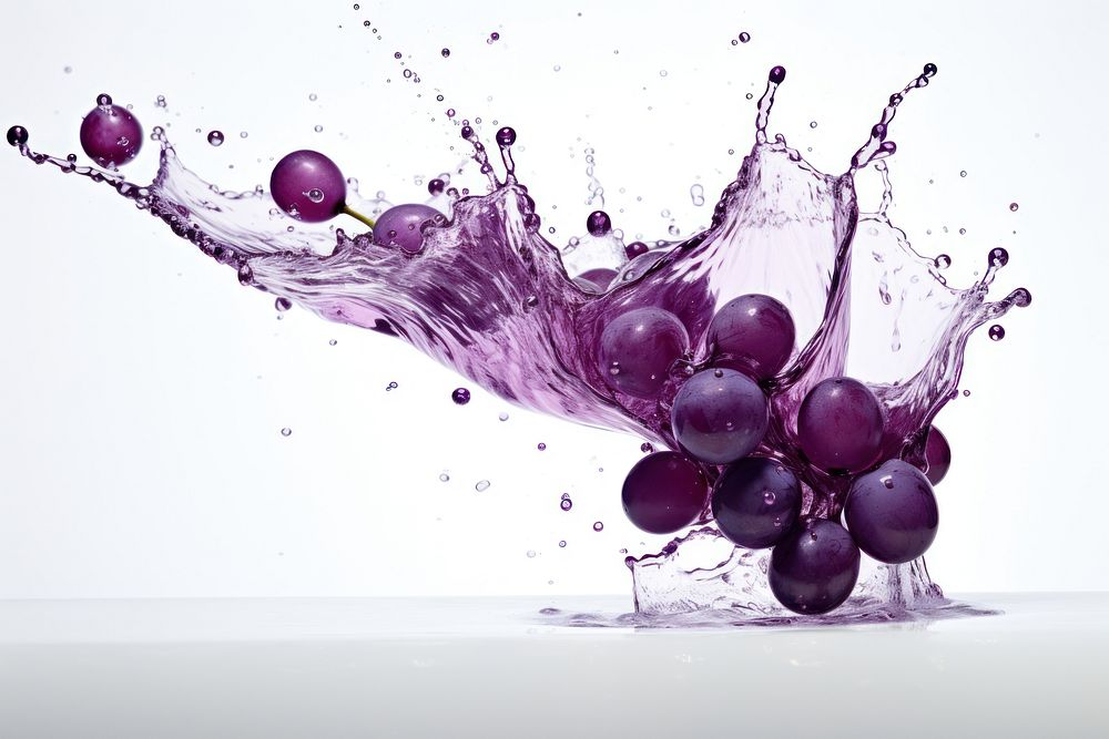 Splash effect of grape juice grapes plant fruit.