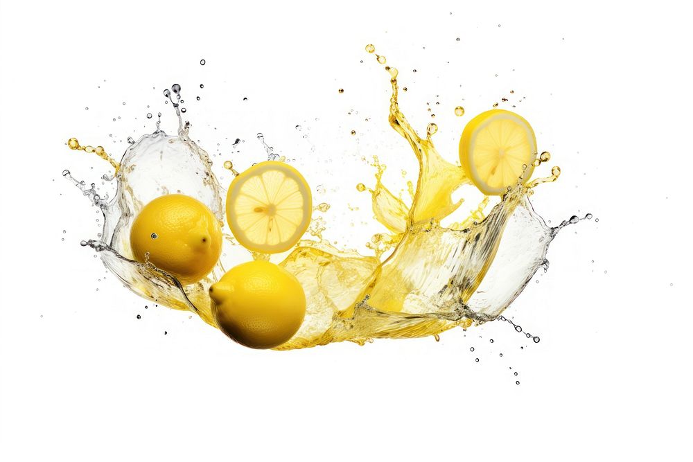 Splash effect of lemonnade fruit plant food.